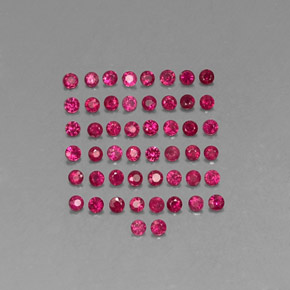 Pedras preciosas de rubi vermelho natural de  ct, corte redondo, SI