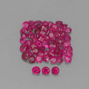 Pedras preciosas de rubi vermelho natural de  ct, corte redondo, SI