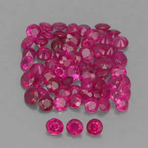 Pedras preciosas de rubi vermelho natural de  ct, corte redondo, SI