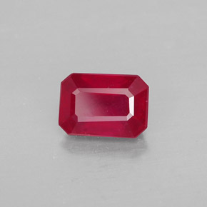 Rubi vermelho natural 1,40ct, corte esmeralda, SI