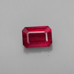 Rubi vermelho natural 1,57ct, corte esmeralda, SI