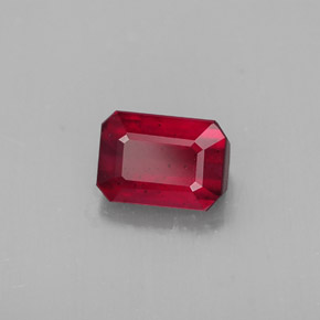 Rubi vermelho natural 1,57ct, corte esmeralda, SI