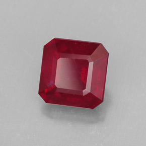 Rubi vermelho natural 1,96ct, corte esmeralda, SI