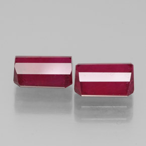 Pedras preciosas de rubi vermelho natural de  ct, corte esmeralda, SI