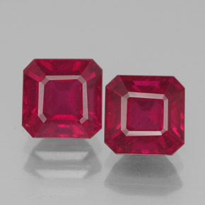 Pedras preciosas de rubi vermelho natural de  ct, corte esmeralda, VS-SI
