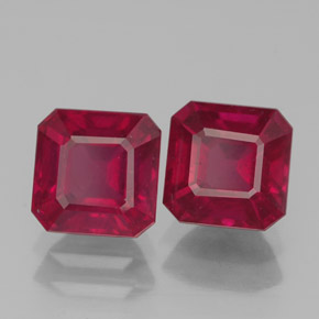 Pedras preciosas de rubi vermelho natural de  ct, corte esmeralda, VS-SI