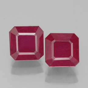 Pedras preciosas de rubi vermelho natural de  ct, corte esmeralda, VS-SI