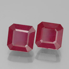 Pedras preciosas de rubi vermelho natural de  ct, corte esmeralda, VS-SI