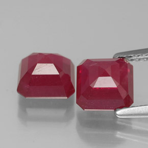 Pedras preciosas de rubi vermelho natural de  ct, corte esmeralda, VS-SI