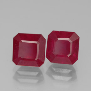 Pedras preciosas de rubi vermelho natural de  ct, corte esmeralda, SI
