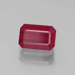 Rubi vermelho natural 1,32ct, corte esmeralda, SI
