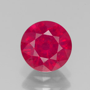 Rubi vermelho natural 1,49ct, corte redondo, VS-SI