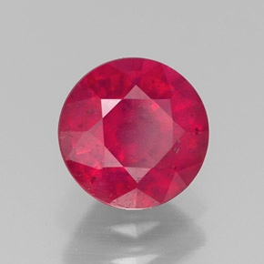 Rubi vermelho natural 1,49ct, corte redondo, VS-SI