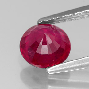 Rubi vermelho natural 1,49ct, corte redondo, VS-SI