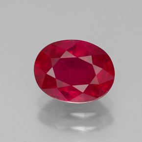 Rubi vermelho natural 1,80ct, corte oval, SI