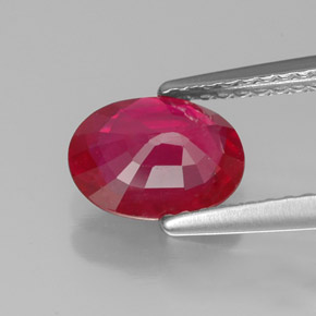 Rubi vermelho natural 1,41ct, corte oval, VS-SI