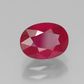 Rubi vermelho natural 1,88ct, corte oval, SI