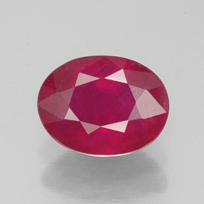 Rubi vermelho natural 1,77ct, corte oval, SI