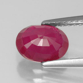 Rubi vermelho natural 1,77ct, corte oval, SI