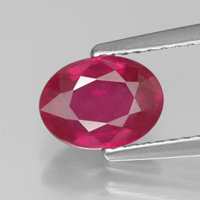 Rubi vermelho natural 1,61ct, corte oval, VS-SI
