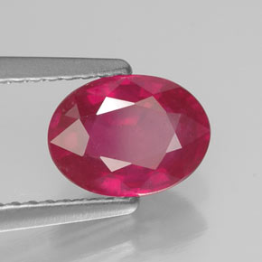 Rubi vermelho natural 1,61ct, corte oval, VS-SI