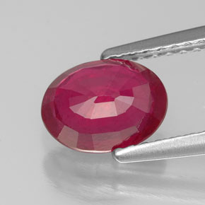 Rubi vermelho natural 1,61ct, corte oval, VS-SI
