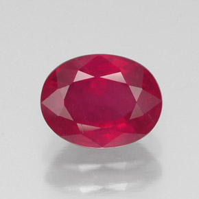 Rubi vermelho natural 1,77ct, corte oval, SI