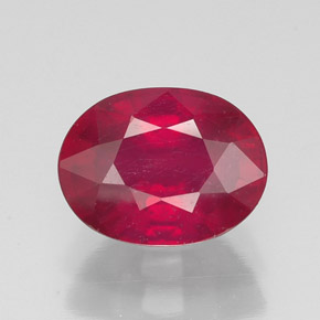 Rubi vermelho natural 2,11ct, corte oval, SI