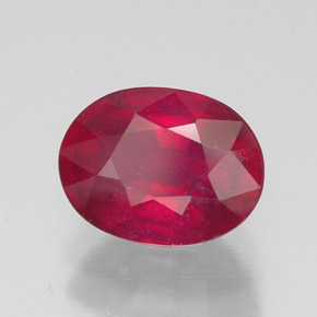 Rubi vermelho natural 2,11ct, corte oval, SI