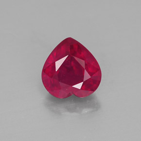 Rubi vermelho natural 1,19ct, formato de coração, SI