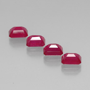 Pedras preciosas de rubi vermelho natural de  ct, corte esmeralda, VS-SI