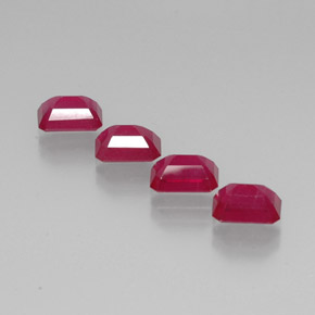 Pedras preciosas de rubi vermelho natural de  ct, corte esmeralda, VS-SI