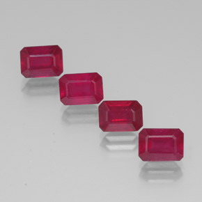 Pedras preciosas de rubi vermelho natural de  ct, corte esmeralda, VS-SI