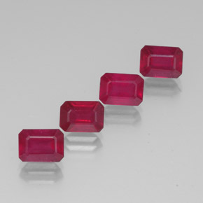Pedras preciosas de rubi vermelho natural de  ct, corte esmeralda, VS-SI