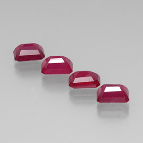 Pedras preciosas de rubi vermelho natural de  ct, corte esmeralda, VS-SI