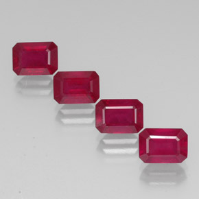 Pedras preciosas de rubi vermelho natural de  ct, corte esmeralda, VS-SI