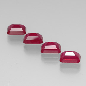Pedras preciosas de rubi vermelho natural de  ct, corte esmeralda, VS-SI
