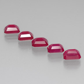 Pedras preciosas de rubi vermelho natural de  ct, corte esmeralda, VS-SI