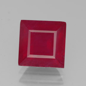 Rubi vermelho natural 3,44ct, quadrado, SI