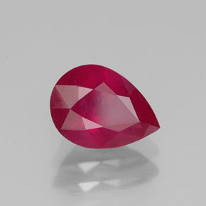 Rubi vermelho natural 1,42ct, formato de pêra, SI
