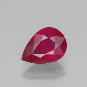 Rubi vermelho natural 1,34ct, formato de pêra, VS-SI