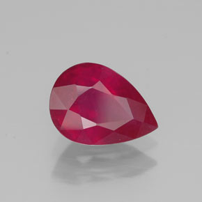 Rubi vermelho natural 1,34ct, formato de pêra, VS-SI