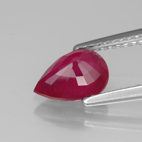 Rubi vermelho natural 1,34ct, formato de pêra, VS-SI