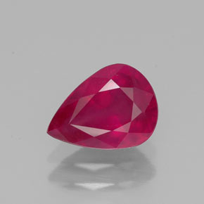 Rubi vermelho natural 1,50ct, formato de pêra, VS-SI