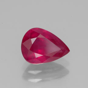 Rubi vermelho natural 1,50ct, formato de pêra, VS-SI