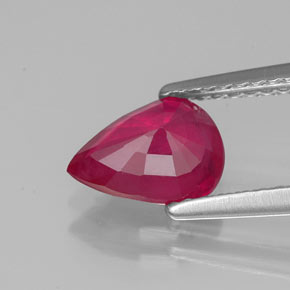 Rubi vermelho natural 1,50ct, formato de pêra, VS-SI