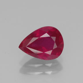 Rubi vermelho natural 1,36ct, formato de pêra, VS-SI