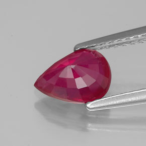 Rubi vermelho natural 1,36ct, formato de pêra, VS-SI