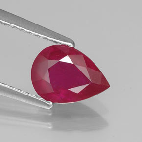 Rubi vermelho natural 1,41ct, formato de pêra, VS-SI
