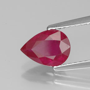 Rubi vermelho natural 1,41ct, formato de pêra, VS-SI